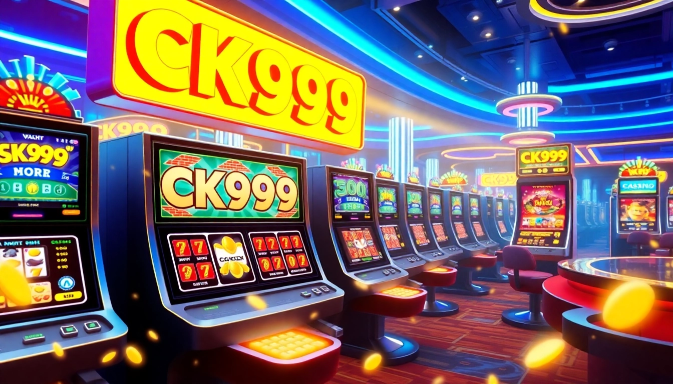 Engaging CK999 game interface showcasing colorful slot machines and betting options for online gambling enthusiasts.