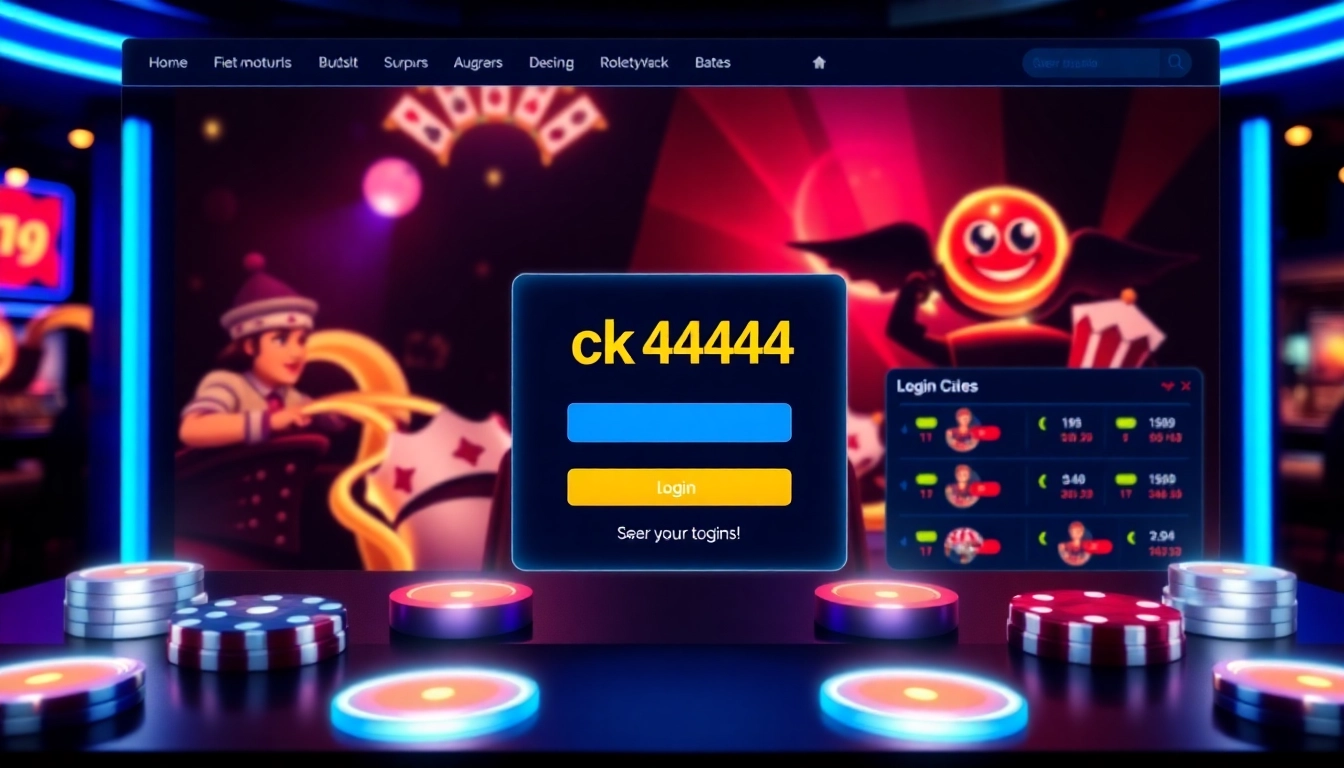 Secure ck4444 login screen with a modern interface, vibrant visuals, and easy access, ensuring seamless user onboarding and high engagement for online gaming.