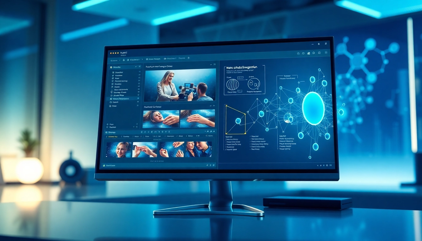 Futuristic workspace showing Nano Banana AI interface with advanced editing tools and neural network diagrams.