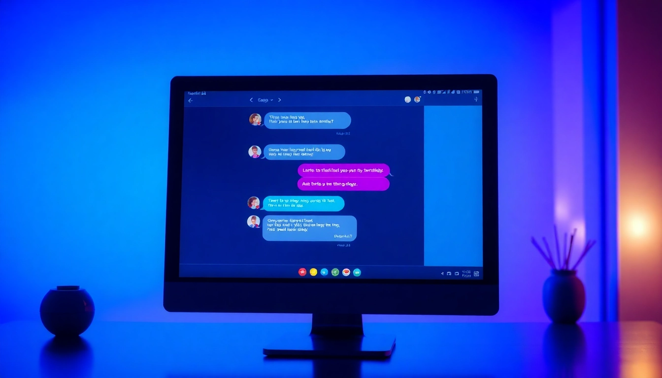 A computer screen displaying an AI chatbot conversation with a modern, high-tech design and a subtle flirtatious tone.