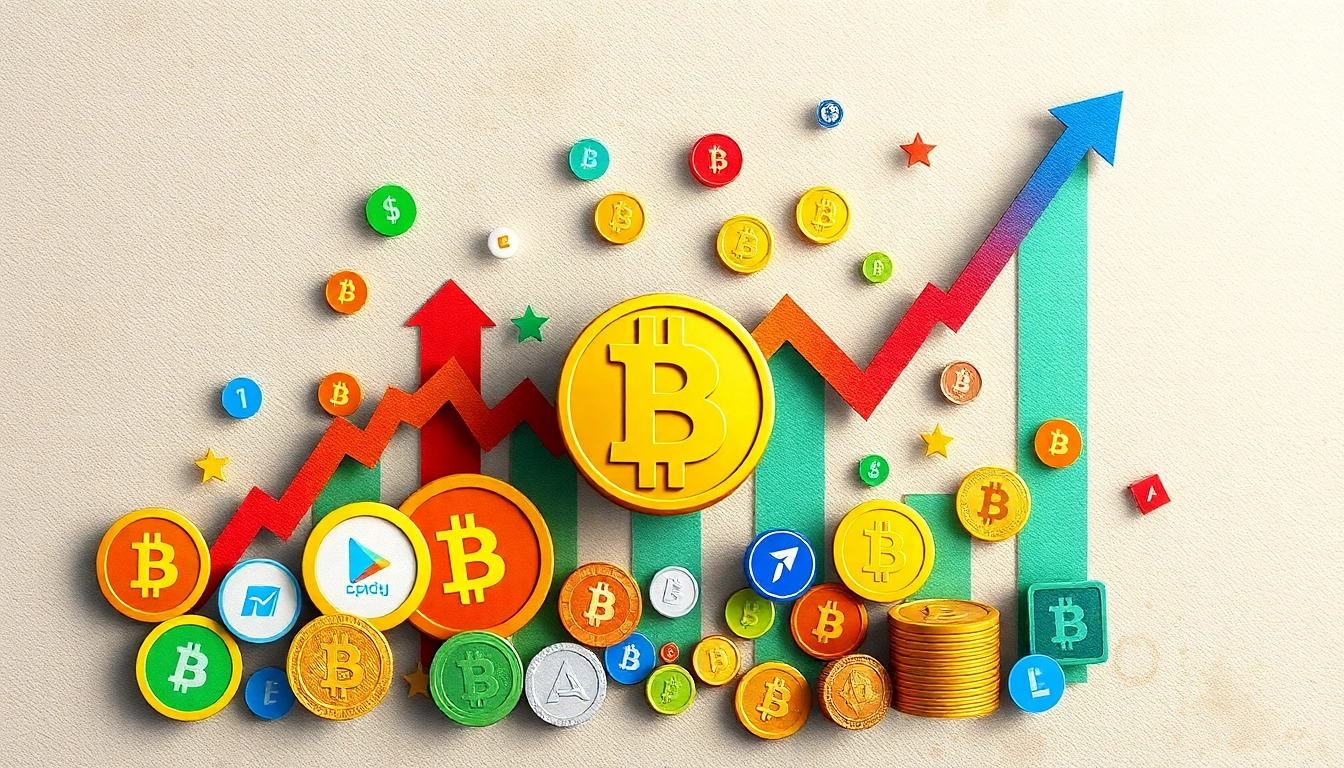 Detailed NFT Market Update illustration showing cryptocurrency icons and gold NFT symbol