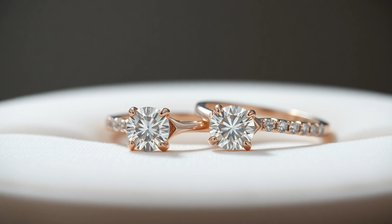 Stunning lab-grown diamond rings displayed with focus on clarity and brilliance for engagement