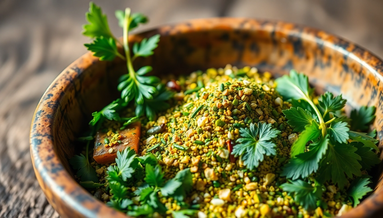 Green Masala Paste in a rustic bowl, showcasing fresh herbs and spices for authentic cooking